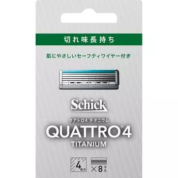 Chic Quattro Chic Diamond Quatro 4 титановые сменные лезвия, упаковка из 8 шт.