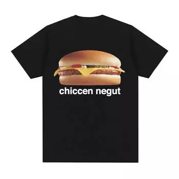 Chiccen Negut Funny Meme Gift Pattern T-shirt Women s Fashion Casual High Quality T-shirt O-Neck Loose T-shirt S