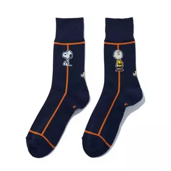 ChicStocks Snoopy Goods Подарочные носки Snoopy Носки Сделано в Японии Линия 1970-х x 53 Темно-синий x [CHICSTOCKS] Official Мужские Женские (72 Горчица, М)