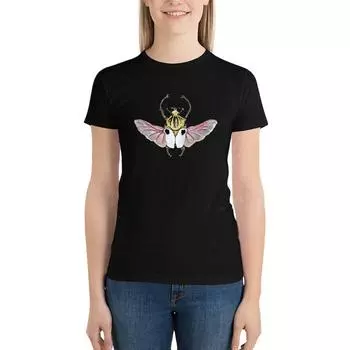 Chief Goliath Beetle (Goliathus Cacicus) T-Shirt Aesthetic Clothing Tees Animal Print Shirt For Girls Women T-Shirts S чёрный