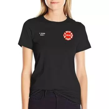 Чикаго Файр - Лейтенант. Severide - Squad 3 Футболка Корейская мода Милые топы Графика Женская футболка S белый