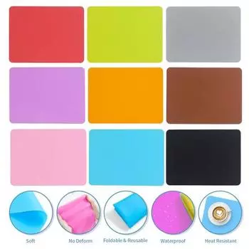 Children Placemats Heat-Resistant Strong Flexibility Waterproof Foldable Anti-skid Anti-scald No Deformation Bowl Mat Student Drawing Mats Dining Room зелёный