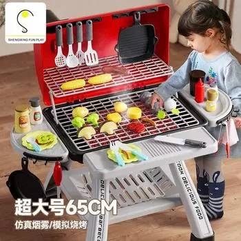 Children s Barbecue Toy Simulation Kebab Rack Suit Play Home Cooking Girls 3-6 Years Old Kitchen Barbecue Rack белый