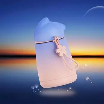 Children s cartoon thermos, stainless steel bottle, vacuum bottle, cat ear, mini gradient, 300ml 201-300ml