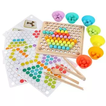 Children S Concentration Training Clip Beads Clip Balls Marbles 3-6 Years Old Boys And Girls Teaching Aids Parent-Child Interactive Board Games