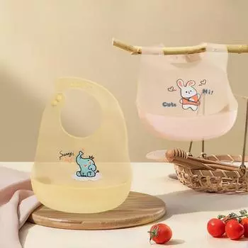 Children s Lightweight Waterproof Bib Baby Silicone Bib for Summer Comfort Baby Complementary Food Feeding Bag Drool Bag One Size