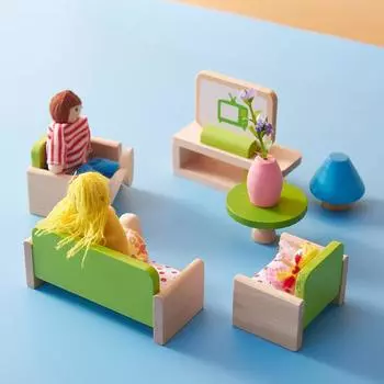 Children S Play House Toys Mini Kitchen Girls Simulation Small Furniture Wooden Doll House Little Girl Wooden Room