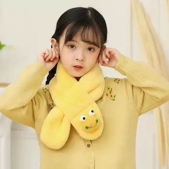 Children S Plush Scarf Cute Cartoon Windproof And Warm Versatile Scarf Men S And Women S Autumn And Winter Thickened Cold-Proof Baby Neck Cover