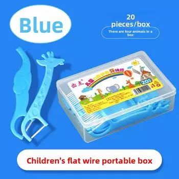 Children s Portable 20-Piece Boxed Disposable Dental Floss Sticks 20 sticks per box