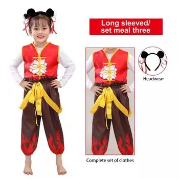 Children s Role-play 6-piece Set Party Cosplay Costume 100 красный