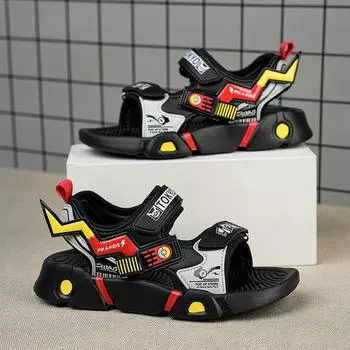 Children s sandals open-toed beach shoes cartoon boys Pikachu sandals comfortable soft sole non-slip 28