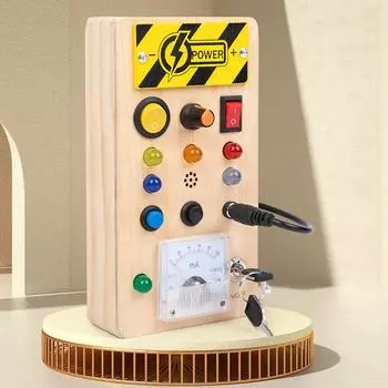 Children s Simulation Switch Socket LED Circuit Board Montessori Early Education Simulation Key Unlock Busy Board Educational Toys 41.46 красный