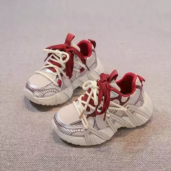 Children s Sneakers Boy Four Seasons Thick Bottom Sports Shoes for Girls Fashion Causal Kids School Non-slip Basketball Shoes 26 чёрный