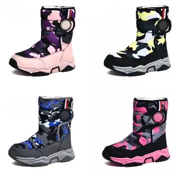 Children s Snow Boots Winter Models Boys Cotton Shoes Camouflage Middle and Large Children Padded Warm Cotton Boots Girls Boots 30