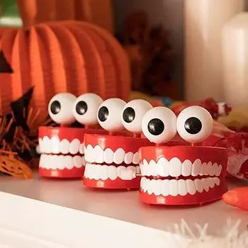 Children s Toy Clockwork Teeth Walking Teeth Toy Wind Up-Funny Big Teeth Jump Teeth Clockwork Toy красный