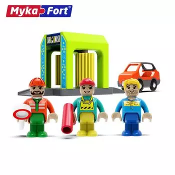 Children s Toy Simulation Car Wash Scene Wooden Track Small Train Science And Education Puzzle Free Splicing 90912