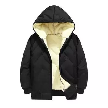 Children Winter Lined with Velvet Thick Keep Warm Jacket Padded Hooded Coat 170