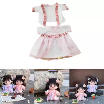 Chinese Ancient Skirt for 8 Dolls, Handcrafted Costume Addition розовый