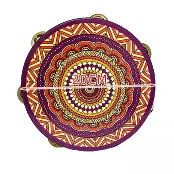 Chinese Style Floret Hand Drum 8 Inch Music Percussion Instrument Holiday Party Style 1