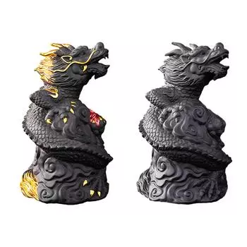 Chinese Tea Pet Dragon Tea Lovers Gift Clay Creative Kung Fu Tea Pet Tea Tray Decoration for Tearoom Tea Table Desk Desktop темно серый