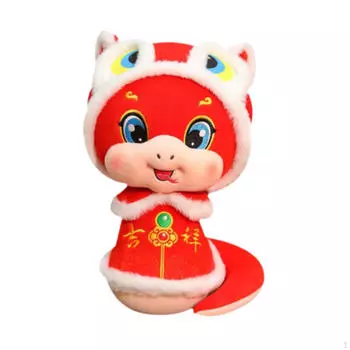 Chinese Year Plush Snake Figure Toy for Bedroom 16cm