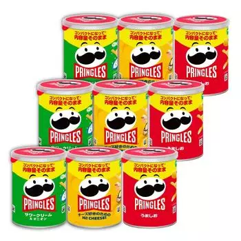 Чипсы Kellogg Pringles S 3 вида, набор ассорти со вкусом сметаны (Умасио и Лук, привет! СЫР!) [Покупка набора] зелёный
