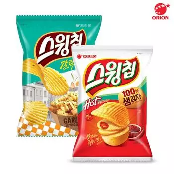 Чипсы Orion Swing Chips 124 г (2 разных вкусовых пакета) 1