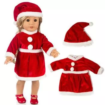 Chirstmas Clothes Dress Hat For 18 Inch American Boy Doll Accessory Girl Toy