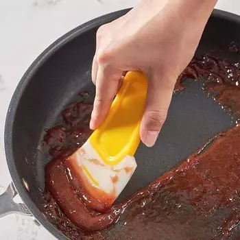 Чистящая силиконовая лопаточка, кухонный скребок, мягкое лезвие, скребок, щетка, грязная кастрюля, кастрюля, инструменты для чистки посуды, силиконовая кухонная утварь жёлтый