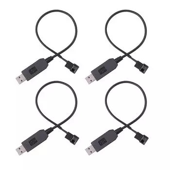 Чистый поиск USB-кабель-преобразователь питания для вентилятора. Приблизительно 12 В, 4-контактный выход. Повышающий набор из 4 кабелей. Адаптер USB-кабеля-преобразователя питания.