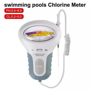 Chlorine Detector CL2 Measuring PH Tester Large Screen Chlorine Meter 2 in 1 Chlorine Water Quality Tester For Swimming Pool Aquarium Spa Grey