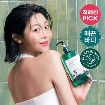 [Choi Hye-sun PICK/Smooth Body] Round Wrap Pine Soothing Cica Body Wash 400 мл, корейский уход за телом