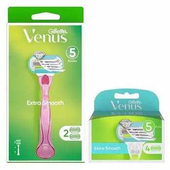 Choose 1 of 2 Venus Extra Smooth Razor products/refills Main product planning (1 handle + 2 blades)
