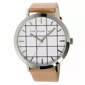 CHRISTIAN PAUL Grid AIRLIE Unisex Watch GR-04 Silver/Beige [Reimported Product] [Wimp]