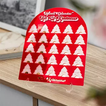 Christmas Advent Calendar 25 Days Acrylic Xmas Gift Creative Decoration Desk for красный