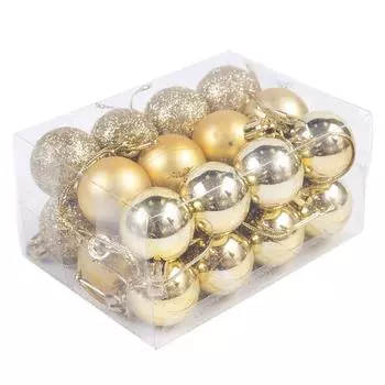 Christmas Balls for Tree 24 Pcs/Set Christmas 3cm Baubles Ornament Party Home Garden Decoration for Xmas Tree Decoration 2024 3cm золотой