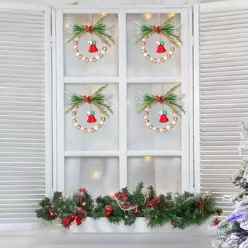 Christmas Bell Garland Front Door Artificial Wreath Bell Garland Ornament Winter Christmas Wreath Festive Artificial Door 17cm золотой