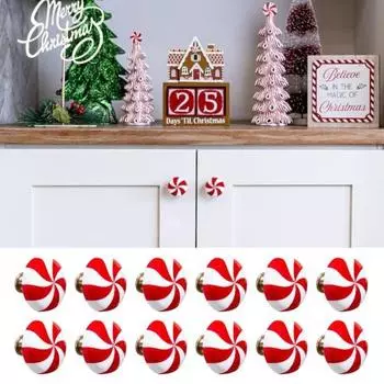 Christmas Cabinet Door Handle Button Set Simple Installation Novelty Door Knob Covers Xmas Festive Home A