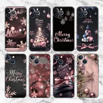 Christmas Case For Apple iPhone 14 11 13 12 Pro 7 Plus XR X XS Max 6 6S 14Pro Max Black Silicone Phone Funda iPhone 14 Pro Max