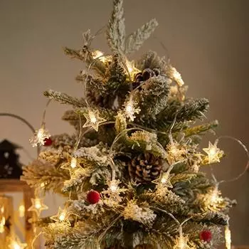 Christmas Decoration Snowflake Lights String Starry Sky Lights String Bubble Ball Colored Lights 1.5m