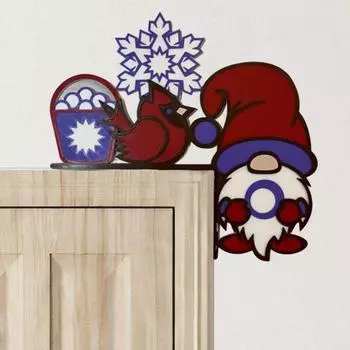 Christmas Door Topper Santa Snowman Reindeer Door Corner Sign Wooden Top Door