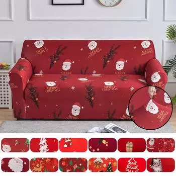 Christmas Elastic Sofa Covers for Living Room Funda Sofa Couch Cover Chair Protector Universal Sofa Slipcovers X-mas Home Decor Small( 90-140cm)1pc