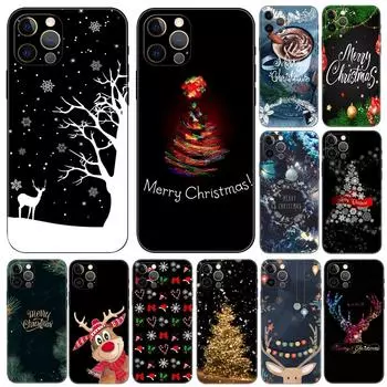 Christmas Gift Santa phone case for iphone 5 5s 2020se 6 6s 7 8 plus x 10 XR XS 11 12 13 mini pro MAX black tpu back cover iphone 5 5S SE 2016