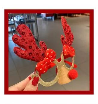 Christmas Glasses For Children And Adults Party Decoration, Christmas Elk Antler Glasses Decorative Frames, Christmas Decoration
