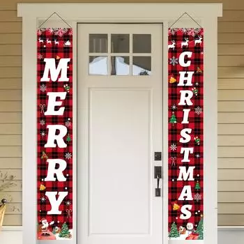Christmas Hanging Door Banner Santa Claus Snowman Couplet Christmas Decors For Home 2024 Xmas Gifts Navidad New Year Noel 2025