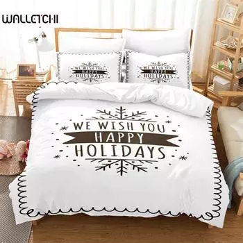 Christmas Letter Duvet Cover Set, Christma Bedding Set, Soft Comfortable Breathable Duvet Cover, For Bedroom Guest Room Decor EU single(135x200cm)