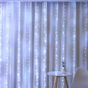 Christmas Lights LED Fairy String Curtain Lights 8 Mode Remote USB Festoon Christmas Decor for Home Holiday New Year Lamp
