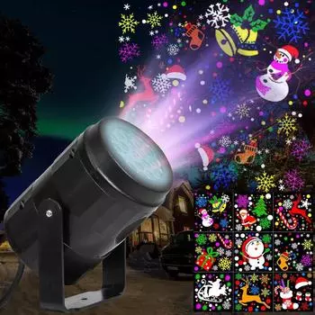 Christmas Lights Outdoor Holiday Led Projection Lamp Waterproof Xmas Decor Snowflake Laser Light Party Stage Light Dropshipping EU Plug