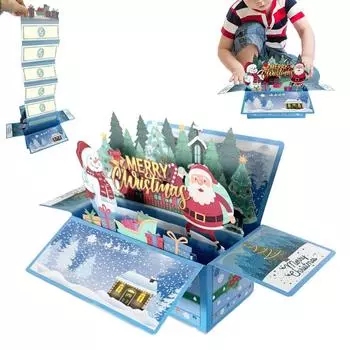 Christmas Money Holders For Cash Merry Christmas Cash Box Pull Money Box Money Holders Foldable Pop Up Christmas Supplies For синий