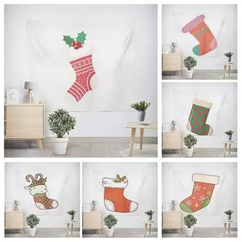 Christmas New Year Socks Pattern Living Room Bedroom Decorative Tapestry 100x75cm